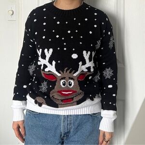 Black Reindeer Sweater